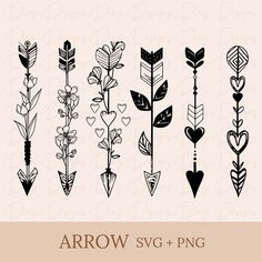 arrow svg and png clipart set for use in design projects, scrapbooks, etc