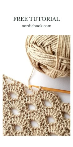 the crochet pattern is shown with yarn