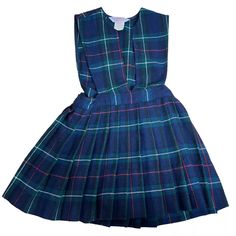 Vintage School Belles by Kip-Craft uniform blue plaid dress Size 4 Wool Blend | eBay Blue Plaid Dress, Vintage School, School Dresses, Plaid Dress, Green Plaid, Jumper Dress, Blue Plaid, Childrens Clothes, Wool Blend