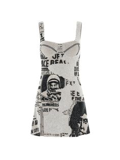 Clio Peppiatt Vic Dress They have done ut again Cvnty Outfits, Stargirl Style, Rockstar Dress, Newspaper Dress, Doctor Outfit, Embellished Mini Dress, Jorja Smith