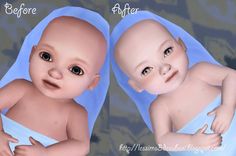 two babys are shown with the same image