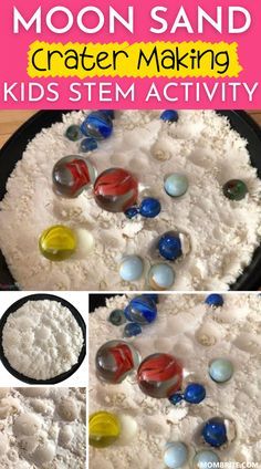 the moon sand is made with marbles and other things to make it fun for kids