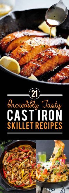 an image of cast iron skillet recipes with text overlay that reads, one really tasty cast iron skillet recipe