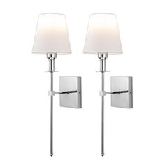 two lamps that are next to each other