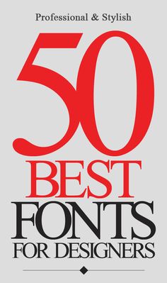 the cover of 50 best fonts for designers