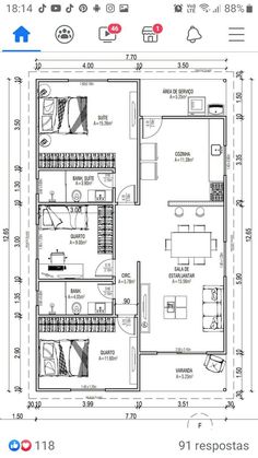 the floor plan for a two bedroom apartment with an attached kitchen and living room area