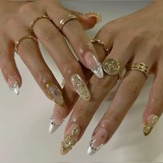 Classy Acrylic Nails, Unique Acrylic Nails, Nail Jewelry, Funky Nails, Pretty Acrylic Nails, Chic Nails, Best Acrylic Nails