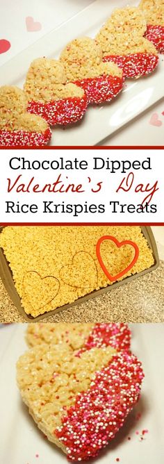 chocolate dipped valentine's day rice krispies treats