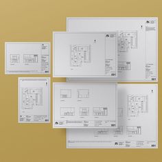 four diagrams are shown on top of each other in front of a yellow background with black and white text