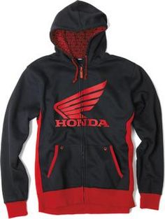 Factory+Effex+-+Honda+Limit+Zip+Hoody Apparel Merchandising, Motorcycle Outfit, Zip Up Hoodies, Dirt Bike, Dream Clothes, Puma Jacket, Zip Up, Black Hoodie, Zip Hoodie