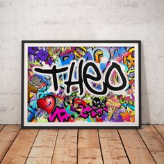 ** Striking Graffiti Inspired Urban Artwork ** Personalised with your chosen name or other text added to the artwork! (See the example names in our images - written in matching graffiti type lettering) Enter your text in the personalised text box when ordering.         Printed in vibrant, eye-catching Full Colour on high-quality Semi-Matt Photo Paper to produce a print that will look stunning framed or left unframed   Please note the pictured frame is not included with this print. You will recei Graffiti Type, Graffiti Images, Urban Artwork, Wall Street Art, Urban Wall Art, Monkey Art, Street Graffiti, Graffiti Wall Art, Personalized Artwork