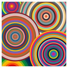 an abstract painting with circles in different colors