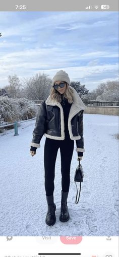 New York Outfits, Winter Outfits Cold, Thanksgiving Outfit, Winter Outfits Women, Shearling Jacket, Winter Fashion Outfits, Comfy Outfits, Wearing Dress, Look Fashion