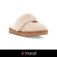 in stock Ugg Cozy Knit Slippers, Knitted Uggs, Cute Uggs, Knit Slippers, Trendy Shoes Sneakers, Dr Shoes, Preppy Shoes, Shearling Slippers, Shoe Wishlist