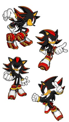 four different types of sonic the hedge character