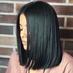 One Length Haircuts, One Length Hair, Women Haircut, 2017 Hair Trends, Hairstyle Look, Haircuts For Long Hair, Dark Hair, Bob Hairstyles