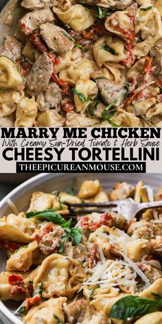 Marry Me Chicken Tortellini features pan-seared seasoned chicken, sun-dried tomatoes, creamy parmesan sauce and cheese tortellini. Tortellini Recipes White Sauce, Chicken Mozzarella Tortellini Recipes, Chicken Tortellini Pasta, Marry Me Chicken Tortellini, Easy Recipes For Lunch, Marry Me Chicken Pasta, Cheesy Tortellini, Marry Me Chicken