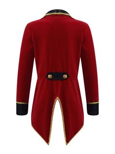 a red jacket with gold trims and buttons