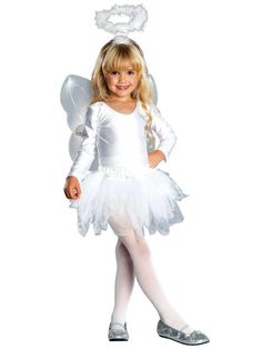 Girls' Sweet Angel Costume - costumes.com Toddler Angel Costume, Kids Angel Costume, Girls Angel Costume, Angel Dress Up, Angel Halloween Costumes, Angel Kids, White Tutu, Angel Outfit, Angel Costume