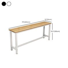 a white bench with a wooden top and measurements