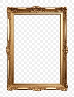 an ornate gold frame with no background, hd png downloads to be used as a