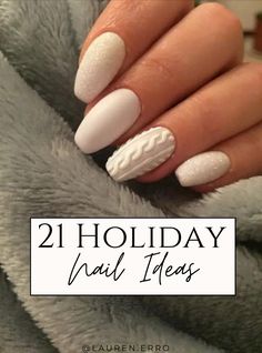 Holiday Nail ideas for 2023, sweater nails, white holiday nails, Christmas nails, festive nail ideas Nail Ideas For 2023, Holiday Nail Ideas, Nails Festive, Champagne Nails, Holiday Nails Winter, Tree Nails, Holiday Nail Designs, Pinterest Nails