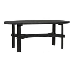 a black table sitting on top of a white wall