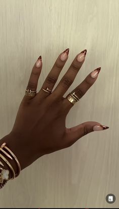 Acrylic Nails For Black Women Dark Skin, Nails On Dark Hands, Black Woman Nails Dark Skin, Simple Gel X Nails Design, Oval Nails Fall, Nails On Dark Skin Hands, Classy Pink Nails, Gel X Almond, Hand Tips