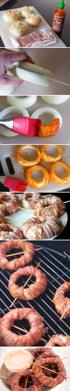 there are many donuts being grilled on the grill and ready to be eaten