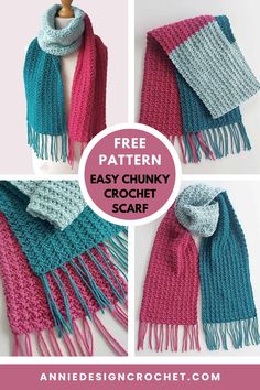 the easy crochet scarf with fringes is great for beginners to knit