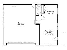 a floor plan for a two bedroom house with an attached bathroom and living room area