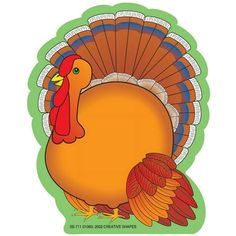 a cartoon turkey with an orange head and red tail