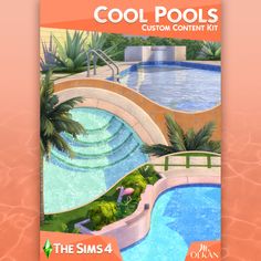 an image of a book cover for the sims 4 pool pools custom content kit