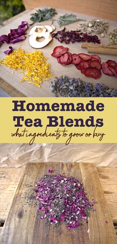 Homemade loose-leaf tea blends using homegrown or store-bought ingredients Tea Recipes Homemade, Loose Tea Recipes, Tea Drink Recipes