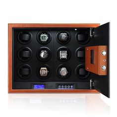 HOLIDAY PRICE DROP10% OFF!! (Valid for a limited time only or while stock lasts!) Keep your precious watches safe and wound with Prestige Secure's Luxury Watch Winding Box. Featuring a high-quality microfiber leather exterior, silent operation under 10dB, anti-magnetization technology, and Japanese Mabuchi rotors, you can rest assured that your valued timepieces will remain secure. With its intelligent touchscreen panel and reinforced lock bolts, you'll be able to protect your watch collection i Automatic Watch Winder, Counter Clockwise, Watch Safes, Safety Box, Watch Winders, Watch Holder, Cheap Watches, Safe Box, Watch Winder