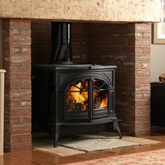 a wood burning stove in a living room