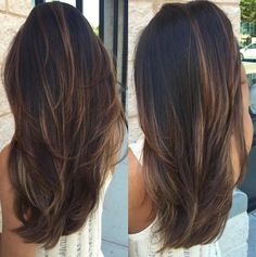 Black Hair With Chocolate Balayage Long Face Hairstyles