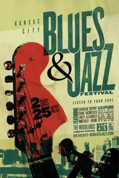 the poster for blues and jazz festival