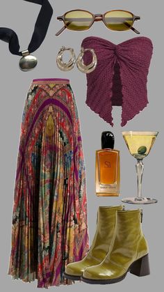 #outfit #outfitinspo #date #datenight Spring Bohemian Outfits, Eclectic Classy Fashion, Ditsy Outfits, 90s Dress Aesthetic, Cute Bartender Outfit, Glass Animals Concert Outfit, Bohemian Outfits Aesthetic, Hippie Skirt Outfit, Daytime Date Outfit