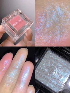 Rose Highlighter Blush Good Highlighters, Diamond Highlighter, Pink Glitter Lipstick, Shimmer Lipstick, Natural Color Contacts, Cosmetic Contact Lenses, Glitter Lipstick, Cheek Makeup, Kawaii Makeup