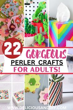 there are many different crafts that can be made with perler beads and other materials