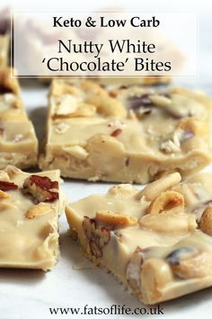 keto and low carb nutty white chocolate bites