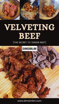 the cover of an article about velveting beef, which is being prepared to be cooked