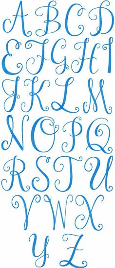 the upper and lower letters are drawn in blue ink