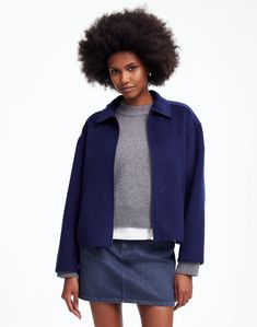 Double-Faced Rounded-Sleeve Jacket | Madewell Fit Body, Coats Jackets, Dry Clean, Wool, Clothes For Women, Clothes