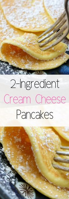 two ingredient cream cheese pancakes on a plate