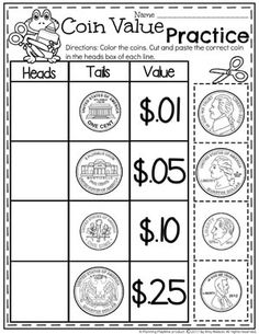 coin value practice sheet for kids to learn how to make money worksheets and printables