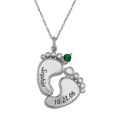 These tiny footprints will saunter their way right into your heart. Crafted of sterling silver, this pendant necklace is personalized with your child's name, birthdate and birthstone. Made in America.Metal: Rhodium-plated sterling silverStone: 2.5mm round lab-created gemstoneSetting: ProngClosure: Spring-ringDimensions: 18" long rope chainCare: Wipe CleanCountry of Origin: USGemstones may be treated and may require special care.Jewelry photos are enlarged to show detail.Personalize name (left fo Birth Tattoo, Jcpenney Fine Jewelry, Tattoo Watch, Mommy Jewelry, Letter Jewelry, Heart Shaped Pendant Necklace, Vintage Charm Bracelet, Heart Shaped Jewelry, Letter Pendant Necklace