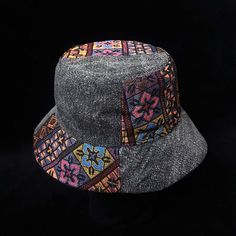 Grey Pink Blue Multicoloured Thai Hill Tribe Cotton Patchwork Festival Rave Bucket Hat.  Soft Cotton weave design with cotton lining Stonewashed soft cotton Unisex festival hat Summer sun hat Suitable for head size 58 - 60 cm Casual Cotton Patchwork Hat, Multicolor Patchwork Casual Hat, Casual Multicolor Patchwork Hat, Adjustable Cotton Bucket Hat One Size, Multicolor Reversible Cotton Bucket Hat, Reversible Multicolor Cotton Bucket Hat, Black Cotton Hat For Festivals, Black Cotton Festival Hat, Adjustable Cotton Patchwork Hat