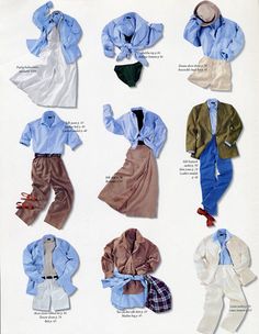 an advertisement for children's clothing from the 1950's, featuring different types of clothes